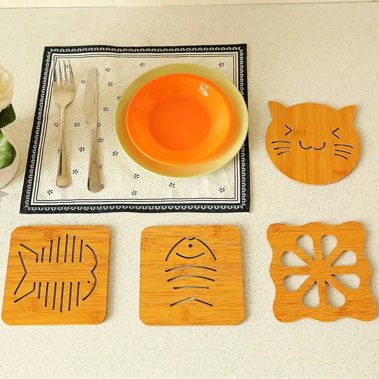 Bamboo cup coasters