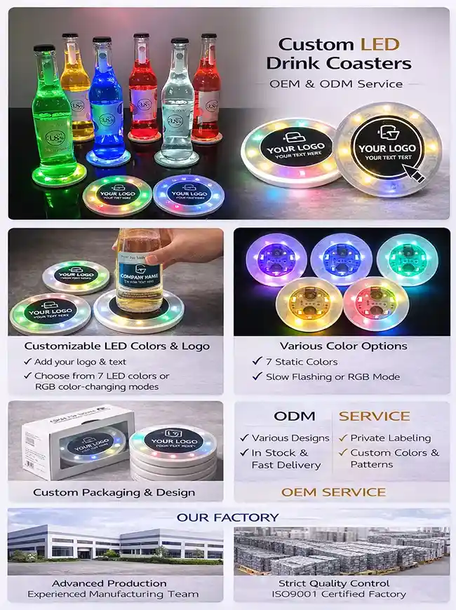 led cup coaster Product Details Page