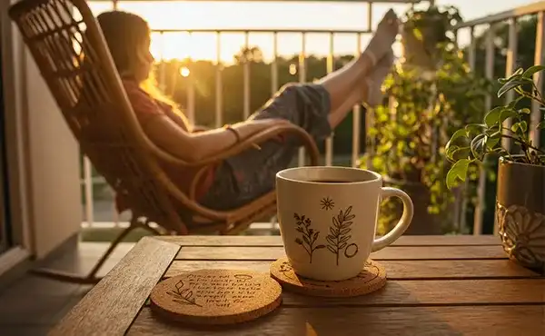 Cup mat made of wood (2)